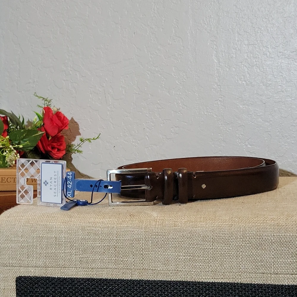RYAN SEACREST Brown XL 42-44 Leather Belt 11RS01XZ01